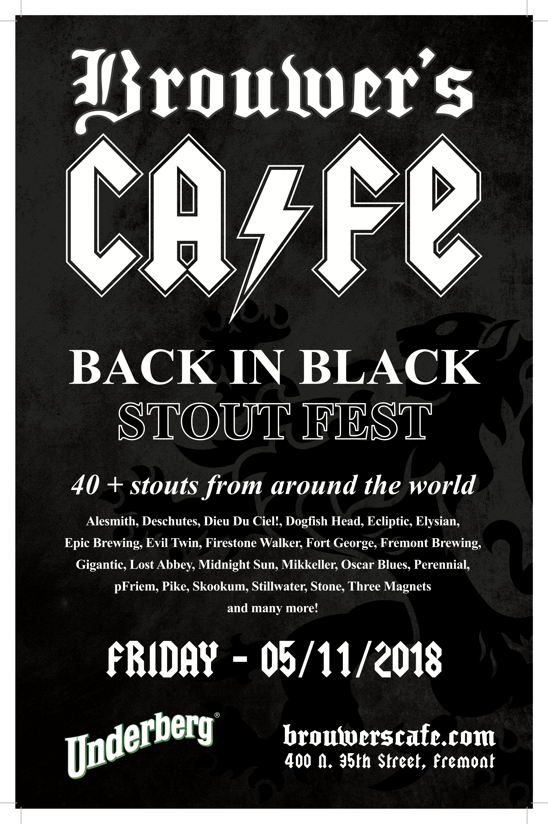 Friday, May 11th @11am Back in Black Stout Fest